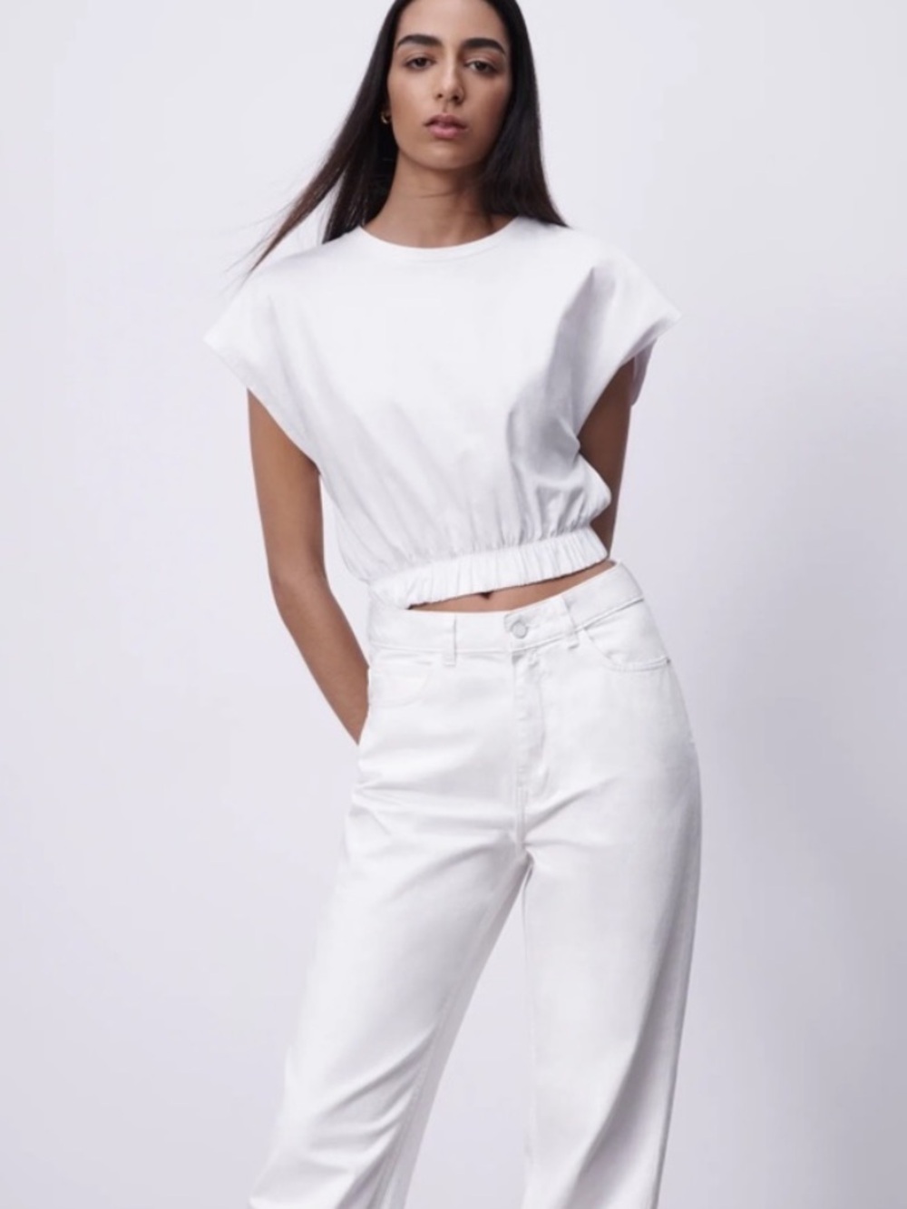 Zara Elastic-Hem Tee